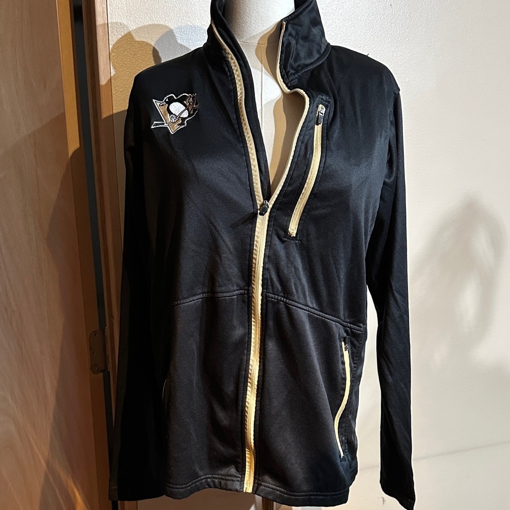 NHL penguins Black and Gold Women's Varsity Jacket